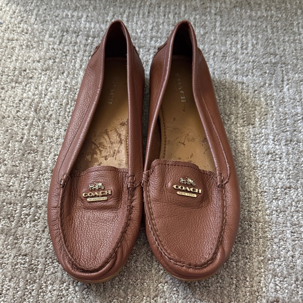 Coach Tan Leather Moccasins for Women